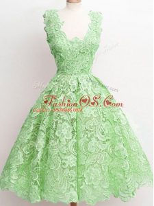 Zipper Straps Lace Dama Dress for Quinceanera Lace Sleeveless