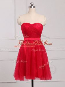 Amazing Sleeveless Zipper Mini Length Ruching Quinceanera Court Dresses