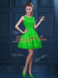 Wonderful A-line Scoop Sleeveless Tulle Knee Length Zipper Lace and Ruffled Layers Wedding Guest Dresses