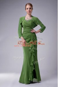 Extravagant Dark Green Straps Zipper Beading Mother Of The Bride Dress Sleeveless