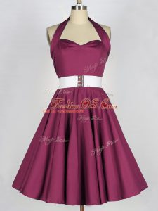 Dazzling Sleeveless Belt Lace Up Bridesmaid Dresses