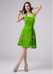 Sleeveless Zipper Knee Length Ruching Mother Of The Bride Dress