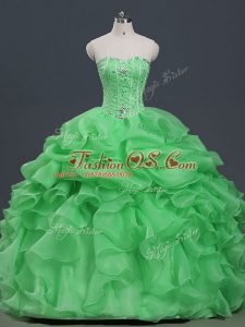 Sleeveless Lace Up Floor Length Beading and Ruffles and Pick Ups Quinceanera Gown