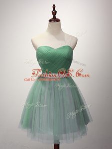 Dazzling Sweetheart Sleeveless Lace Up Wedding Party Dress Green Tulle