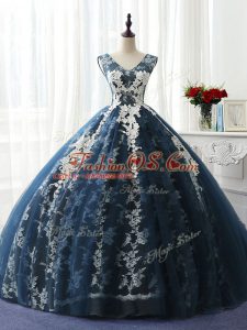 Stylish Sleeveless Ruffles and Pattern Lace Up 15 Quinceanera Dress