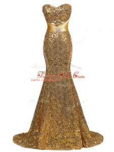 Sequined Sleeveless Going Out Dresses Brush Train and Sequins