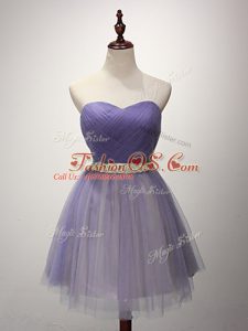 Captivating Tulle Sleeveless Mini Length Wedding Guest Dresses and Beading and Ruching