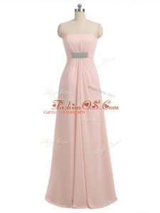 High Class Sleeveless Side Zipper Floor Length Beading Damas Dress