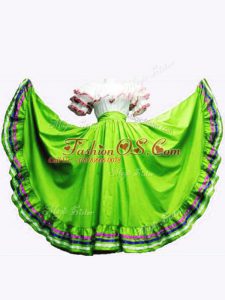 Taffeta Short Sleeves Floor Length Quince Ball Gowns and Ruffled Layers