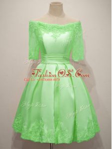 Fitting Half Sleeves Lace Knee Length Quinceanera Dama Dress