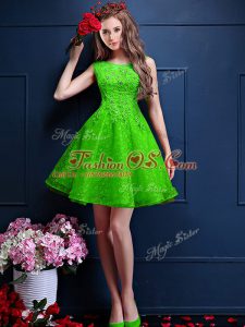 Sleeveless Beading and Lace Knee Length Bridesmaid Dress