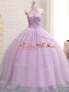 Hot Sale Sleeveless Brush Train Beading Lace Up Sweet 16 Dresses