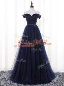 Pretty Off The Shoulder Sleeveless Tulle Damas Dress Belt Lace Up