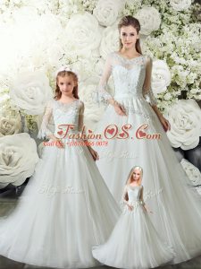Best White A-line Lace 15th Birthday Dress Zipper Tulle Sleeveless