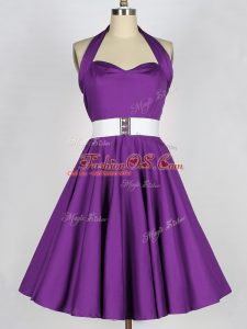Fashion Sleeveless Belt Lace Up Bridesmaid Dress