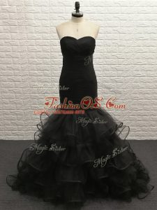 Excellent Sweetheart Sleeveless Tulle Homecoming Dress Beading Zipper