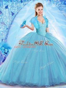 Smart Organza Sleeveless Vestidos de Quinceanera Sweep Train and Beading