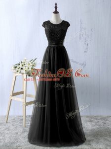 New Arrival Tulle Sleeveless Floor Length Homecoming Dresses and Lace