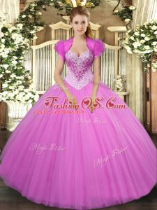 Lilac Sweetheart Neckline Beading Vestidos de Quinceanera Sleeveless Lace Up