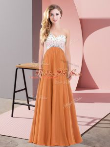 Spectacular Sleeveless Criss Cross Floor Length Beading Party Dress Wholesale