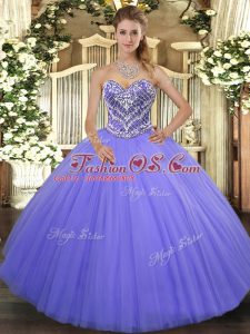 Great Floor Length Ball Gowns Sleeveless Lilac Ball Gown Prom Dress Lace Up