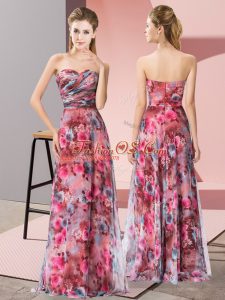 Cheap Sweetheart Sleeveless Zipper Party Dress for Girls Multi-color Chiffon