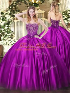 Enchanting Sleeveless Lace Up Floor Length Beading Sweet 16 Quinceanera Dress