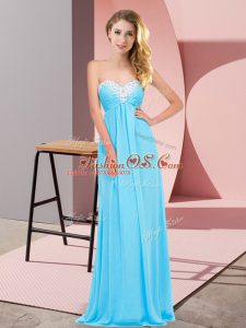Custom Made Sleeveless Lace Up Floor Length Ruching Evening Dress