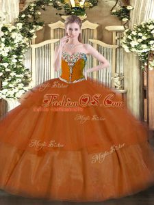 Low Price Tulle Sleeveless Floor Length Quinceanera Gown and Beading and Ruffled Layers