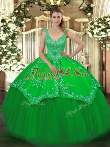 Attractive Sleeveless Beading and Embroidery Zipper Sweet 16 Dress