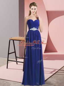 Modern Sweetheart Sleeveless Lace Up Prom Party Dress Blue Chiffon