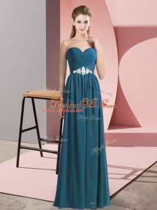 Luxurious Sweetheart Sleeveless Chiffon Homecoming Dress Beading Lace Up