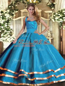 Pretty Baby Blue Halter Top Lace Up Ruffled Layers Sweet 16 Dresses Sleeveless