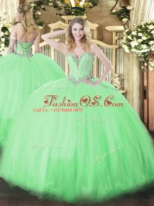 Top Selling Sleeveless Floor Length Beading Lace Up 15th Birthday Dress