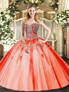 Sophisticated Tulle Sleeveless Floor Length Sweet 16 Dress and Beading and Appliques