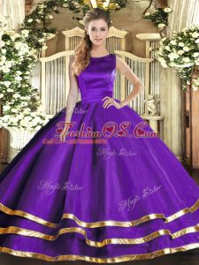 Fine Sleeveless Lace Up Floor Length Ruffled Layers Sweet 16 Dresses