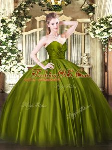 Organza Sleeveless Floor Length Quinceanera Gowns and Ruching