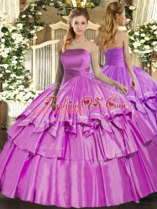 Top Selling Sleeveless Lace Up Floor Length Ruffled Layers Quinceanera Dresses