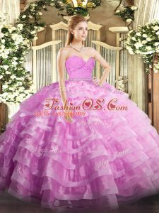 Captivating Floor Length Ball Gowns Sleeveless Rose Pink Vestidos de Quinceanera Zipper