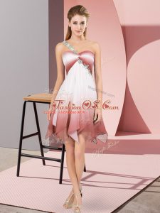 Delicate Multi-color Sleeveless Beading Asymmetrical Homecoming Dress