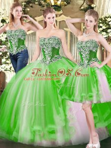 Nice Floor Length Ball Gowns Sleeveless Quinceanera Gown Lace Up