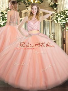 Sleeveless Beading Zipper Ball Gown Prom Dress