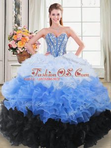 Best Selling Multi-color Quince Ball Gowns Sweet 16 and Quinceanera with Beading and Ruching Sweetheart Sleeveless Lace Up