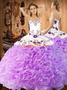 Ball Gowns Quince Ball Gowns Lilac Halter Top Fabric With Rolling Flowers Sleeveless Floor Length Lace Up
