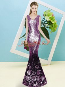 Sequined Sleeveless Floor Length Homecoming Dress and Sequins