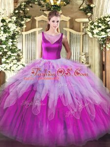 Low Price Floor Length Side Zipper Quinceanera Dress Multi-color for Sweet 16 and Quinceanera with Beading and Ruffles