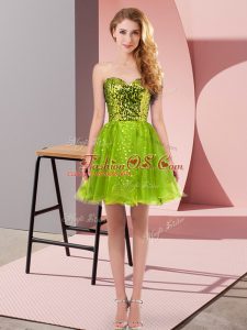 Cheap Sleeveless Zipper Mini Length Sequins Dress for Prom