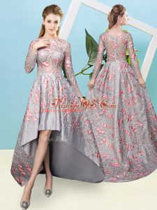 Shining Long Sleeves Lace Zipper Court Dresses for Sweet 16