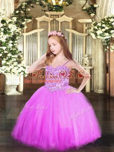 Trendy Sleeveless Appliques Lace Up Little Girl Pageant Dress