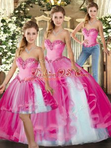 Attractive Sleeveless Lace Up Floor Length Ruffles Vestidos de Quinceanera